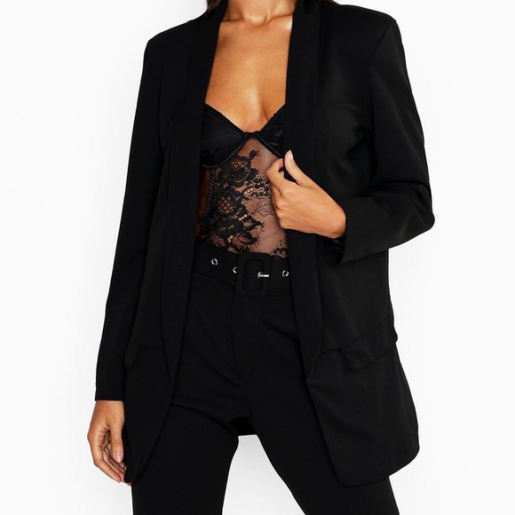 boohoo plus size trouser suits